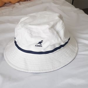 Kangol White and Navy Bucket Hat